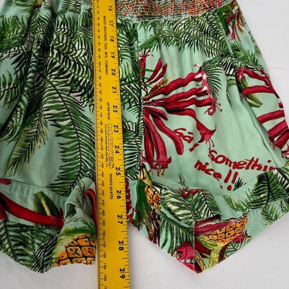 Desigual Strapless‎ Tube Boho Tropical Print Romper Pineapples Palm Trees XS - Picture 10 of 13